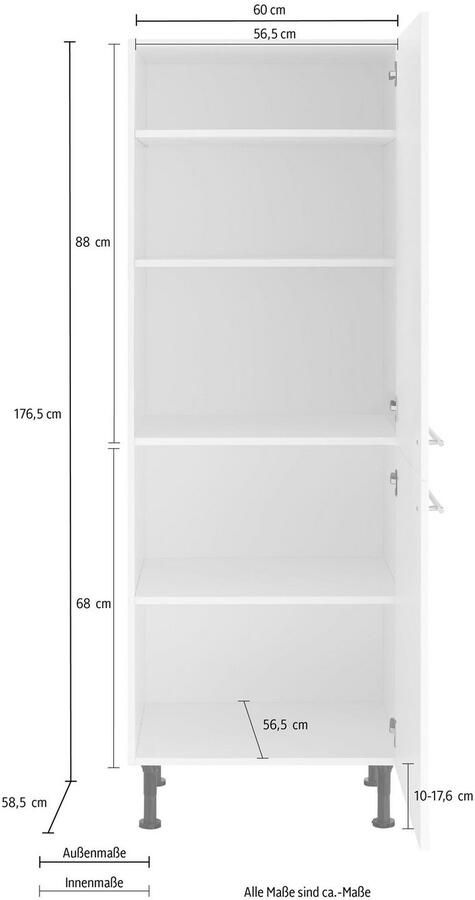 OPTIFIT Hoge kast Bern 60 cm breed 176 cm hoog met in hoogte verstelbare stelpoten - Foto 2