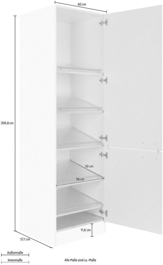 OPTIFIT Hoge kast Elm om schoenen op te bergen breedte 60 cm