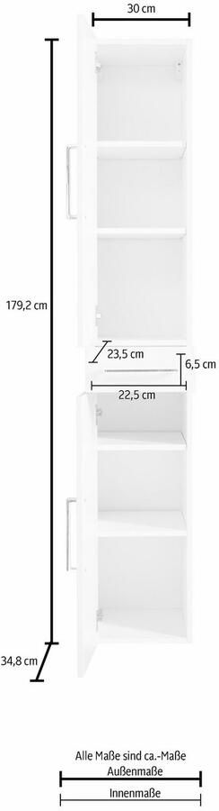 OPTIFIT Hoge kast Napoli 2 deuren 1 lade soft-closefunctie breedte 30 cm - Foto 5