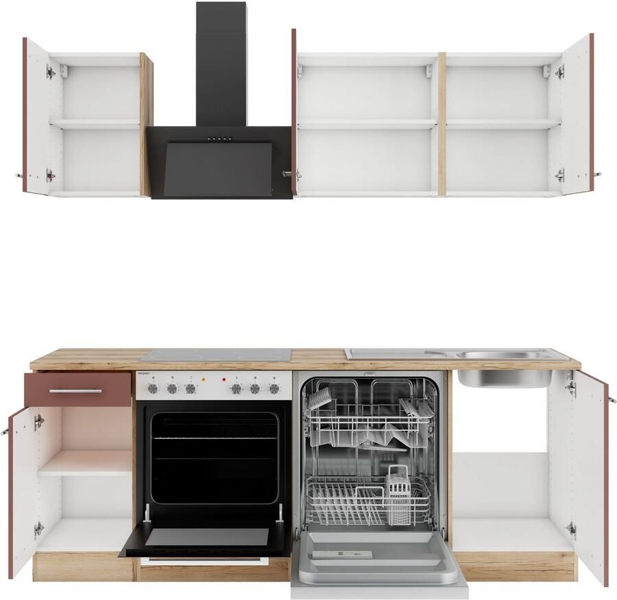 OPTIFIT Keuken Bella Breedte 210 cm optioneel met elektrische apparaten