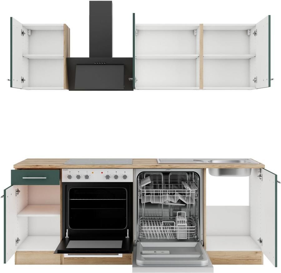 OPTIFIT Keuken Bella Breedte 210 cm optioneel met elektrische apparaten