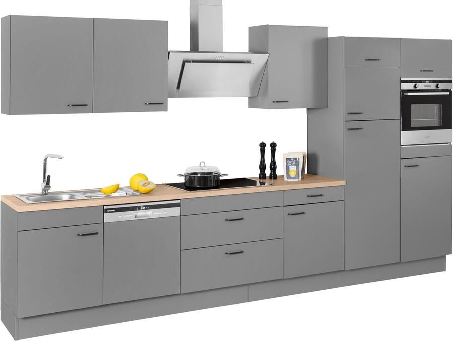 OPTIFIT Keukenblok Elga Premium keuken soft-close functie grote volledig uittrekbare lades breedte 390 cm - Foto 13