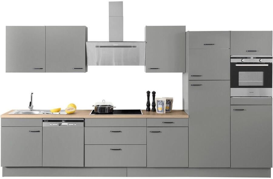 OPTIFIT Keukenblok Elga Premium keuken soft-close functie grote volledig uittrekbare lades breedte 390 cm - Foto 6
