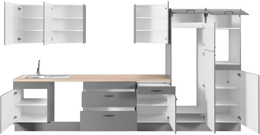 OPTIFIT Keukenblok Elga Premium keuken soft-close functie grote volledig uittrekbare lades breedte 390 cm - Foto 9