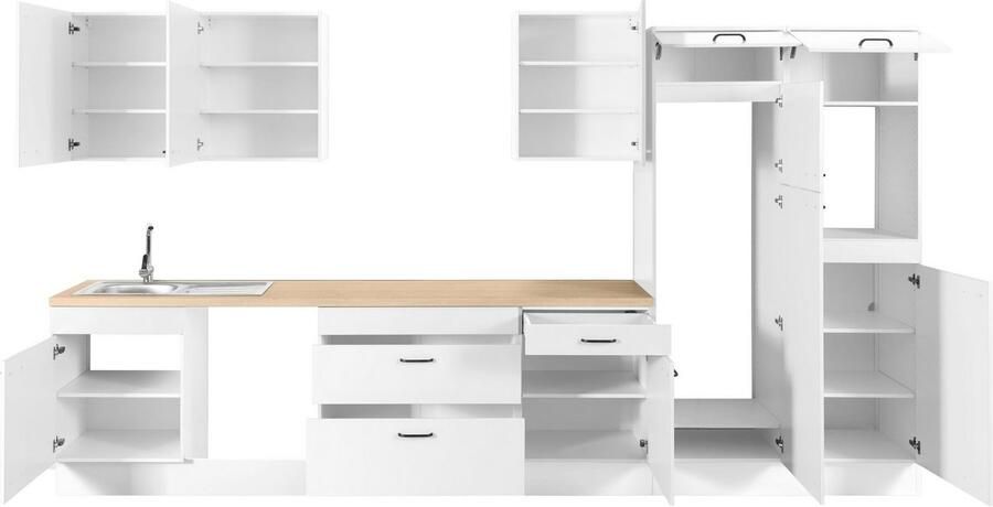 OPTIFIT Keukenblok Elga Premium keuken soft-close functie grote volledig uittrekbare lades breedte 390 cm - Foto 4