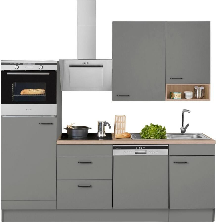 OPTIFIT Keukenblok Elga Premium keuken soft-close functie grote volledig uittrekbare lades breedte 230 cm