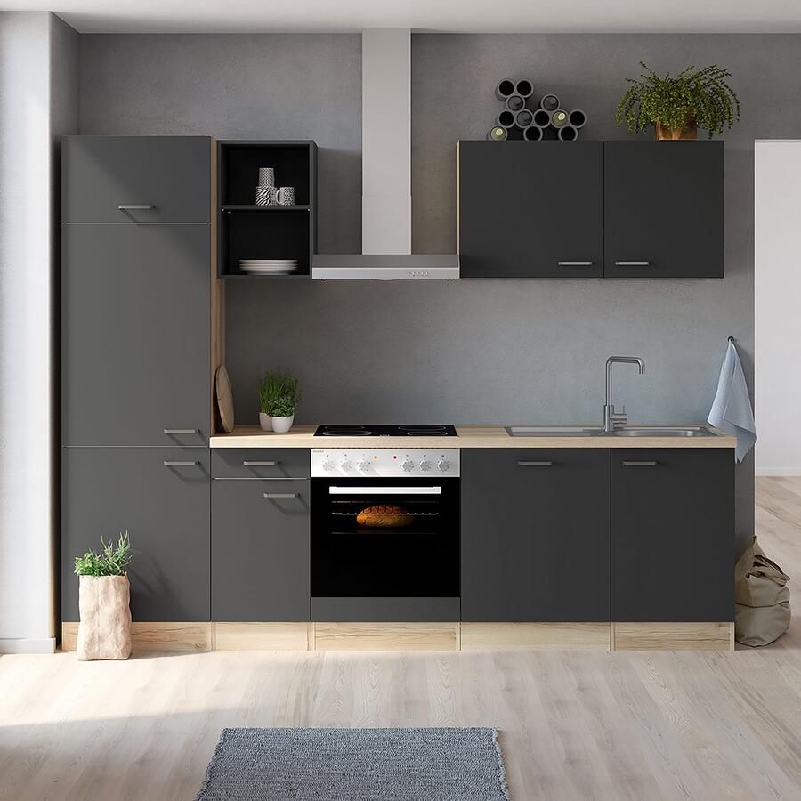 OPTIFIT Keukenblok Ester Breedte 270 cm optioneel met E-apparaten aan de zijkant omkeerbaar