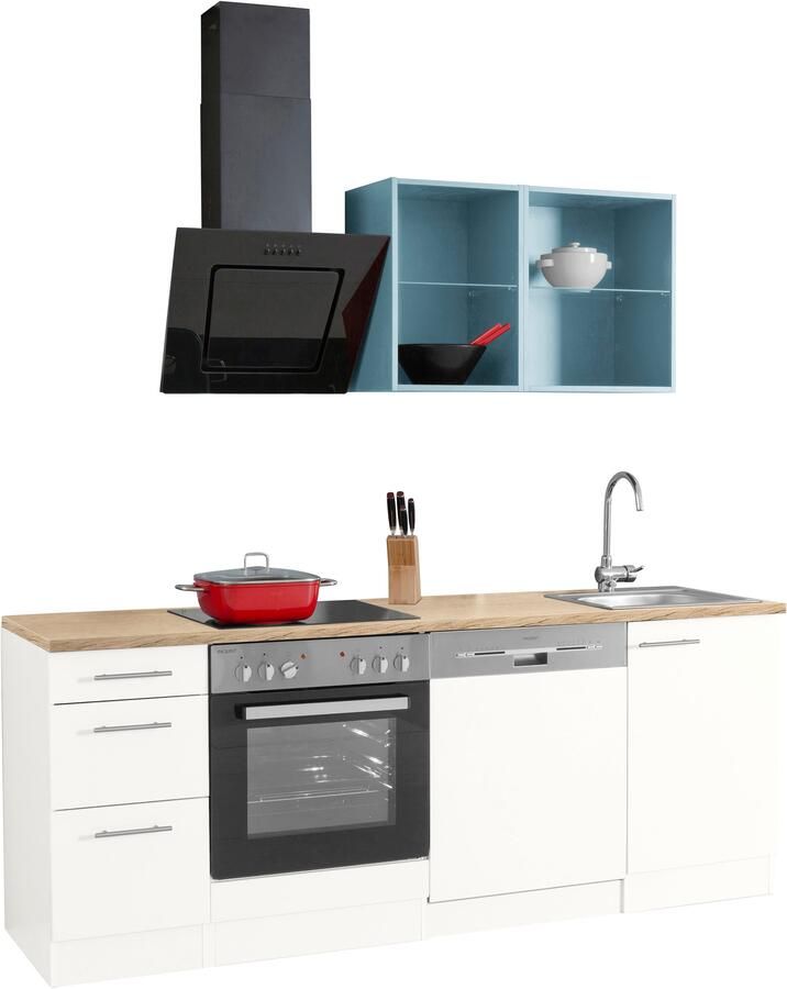 OPTIFIT Keukenblok Mini Breedte 210 cm optioneel met elektrische apparaten met werkblad - Foto 5