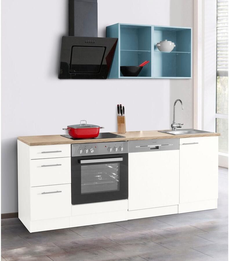 OPTIFIT Keukenblok Mini Breedte 210 cm optioneel met elektrische apparaten met werkblad - Foto 2