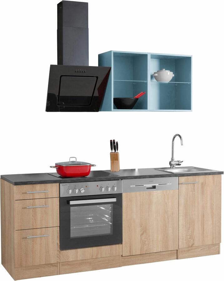 OPTIFIT Keukenblok Mini Breedte 210 cm optioneel met elektrische apparaten met werkblad - Foto 4