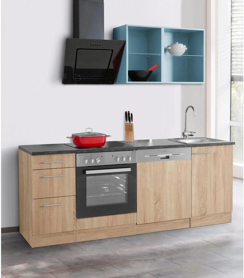 OPTIFIT Keukenblok Mini Breedte 210 cm optioneel met elektrische apparaten met werkblad - Foto 2