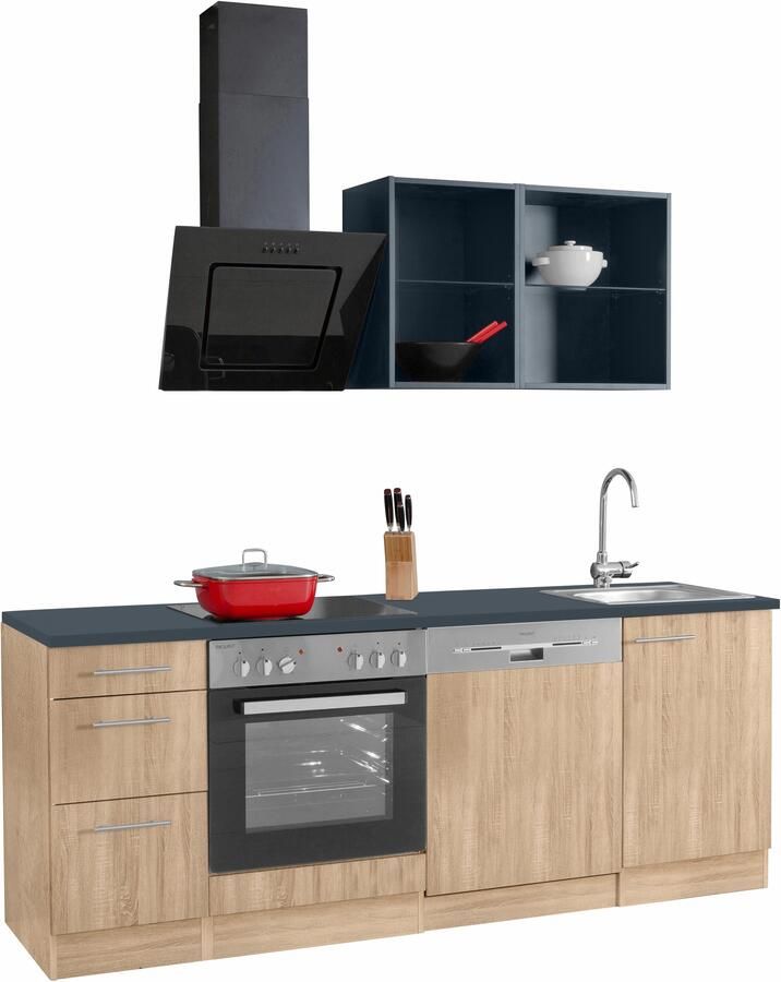 OPTIFIT Keukenblok Mini Breedte 210 cm optioneel met elektrische apparaten met werkblad - Foto 3