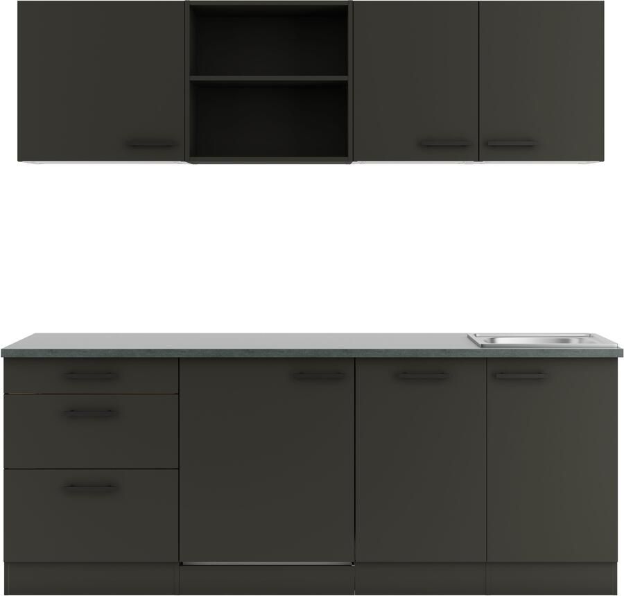 OPTIFIT Keukenblok Palma Breedte 210 cm optioneel met elektrische apparaten spiegelbeeld op te stellen - Foto 3