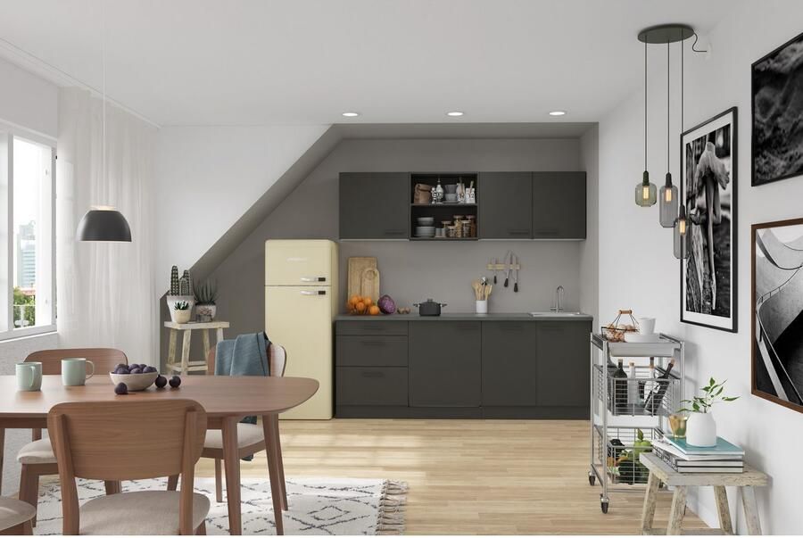 OPTIFIT Keukenblok Palma Breedte 210 cm optioneel met elektrische apparaten spiegelbeeld op te stellen - Foto 2