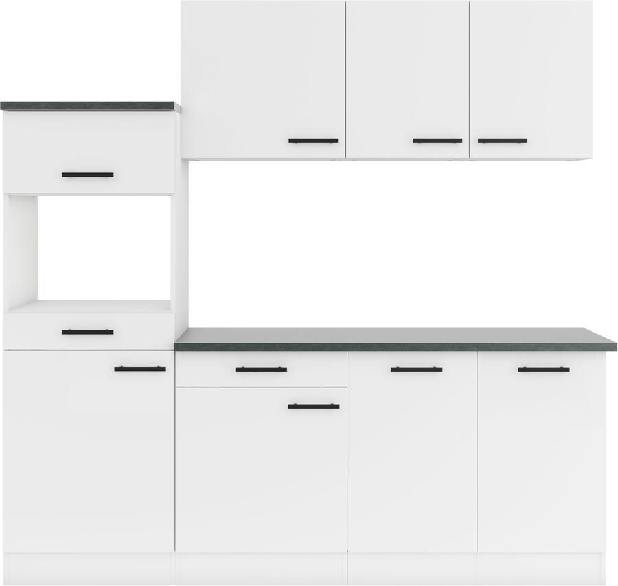 OPTIFIT Keukenblok Palma Breedte 210 cm optioneel met elektrische apparaten spiegelbeeld op te stellen - Foto 3