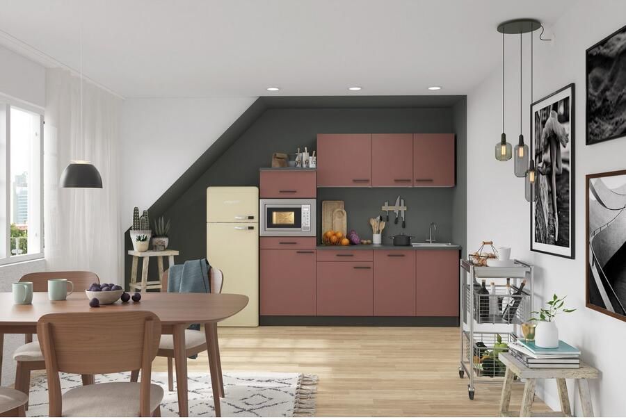 OPTIFIT Keukenblok Palma Breedte 210 cm optioneel met elektrische apparaten spiegelbeeld op te stellen - Foto 3