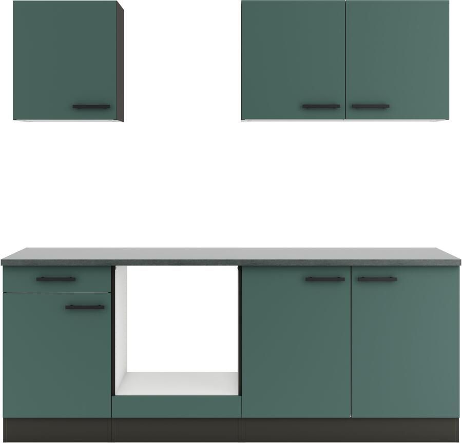 OPTIFIT Keukenblok Palma Breedte 210 cm optioneel met elektrische apparaten spiegelbeeld op te stellen - Foto 4