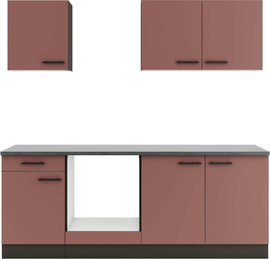 OPTIFIT Keukenblok Palma Breedte 210 cm optioneel met elektrische apparaten spiegelbeeld op te stellen - Foto 4