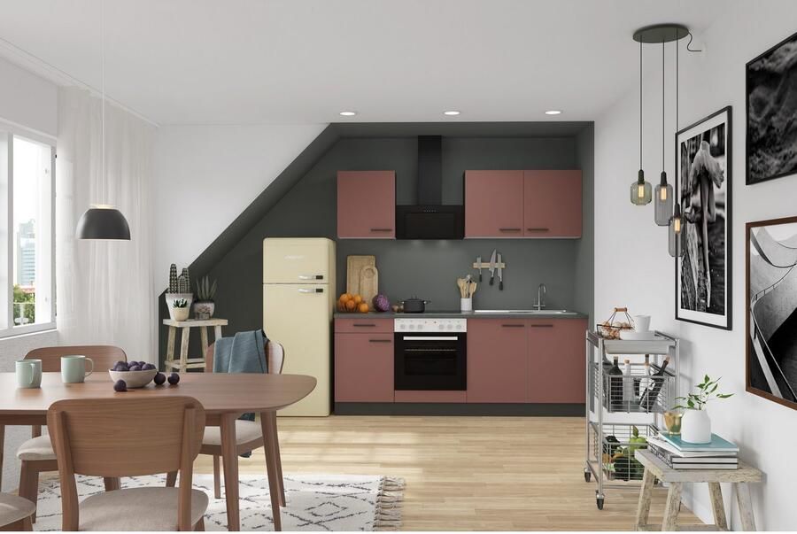 OPTIFIT Keukenblok Palma Breedte 210 cm optioneel met elektrische apparaten spiegelbeeld op te stellen - Foto 3