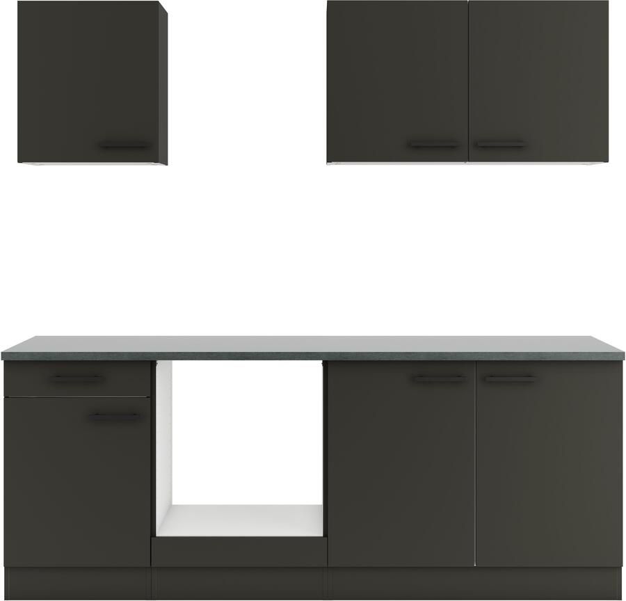 OPTIFIT Keukenblok Palma Breedte 210 cm optioneel met elektrische apparaten spiegelbeeld op te stellen - Foto 4