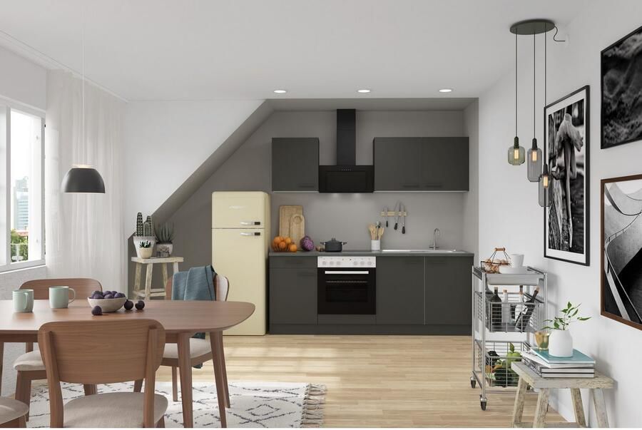 OPTIFIT Keukenblok Palma Breedte 210 cm optioneel met elektrische apparaten spiegelbeeld op te stellen - Foto 3