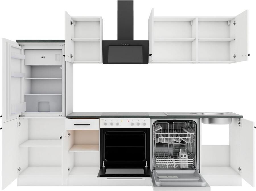 OPTIFIT Keukenblok Palma Breedte 270 cm optioneel met E-apparaten aan de zijkant omkeerbaar - Foto 2