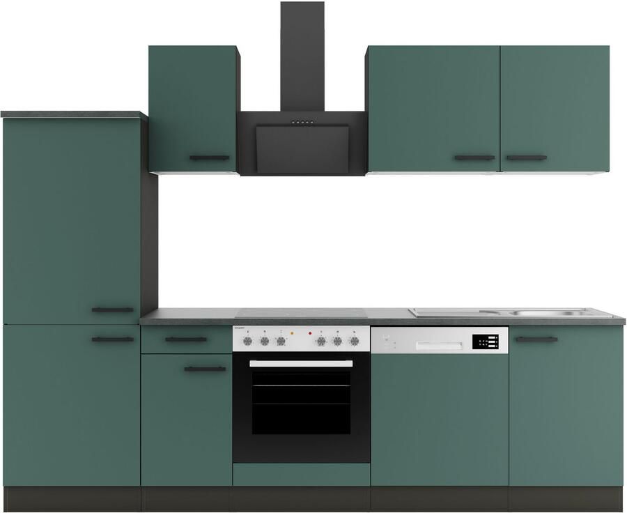 OPTIFIT Keukenblok Palma Breedte 270 cm optioneel met E-apparaten aan de zijkant omkeerbaar