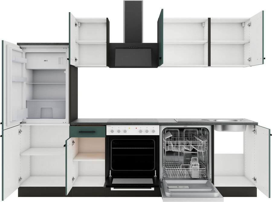 OPTIFIT Keukenblok Palma Breedte 270 cm optioneel met E-apparaten aan de zijkant omkeerbaar - Foto 2