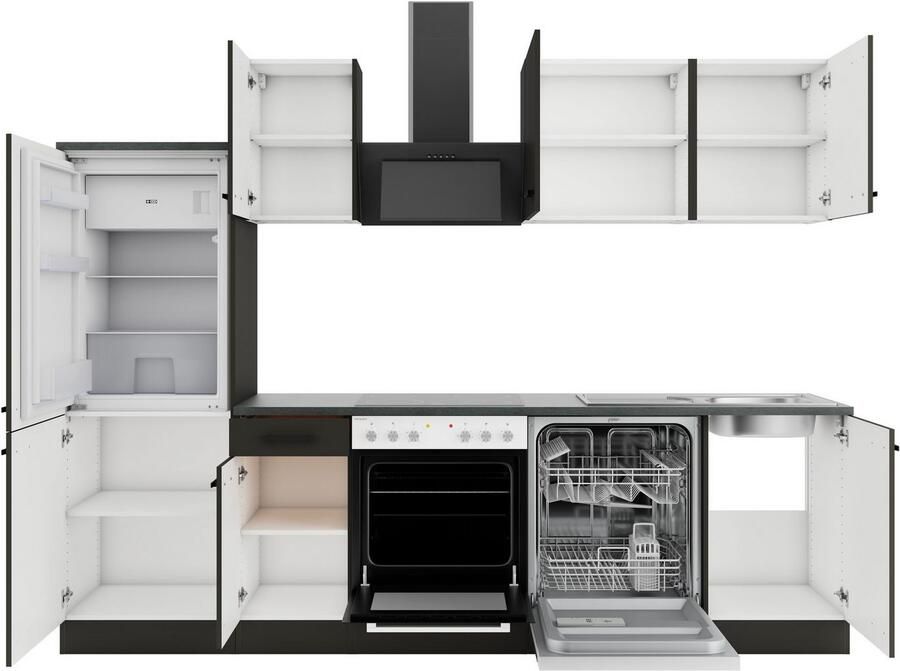 OPTIFIT Keukenblok Palma Breedte 270 cm optioneel met E-apparaten aan de zijkant omkeerbaar - Foto 2