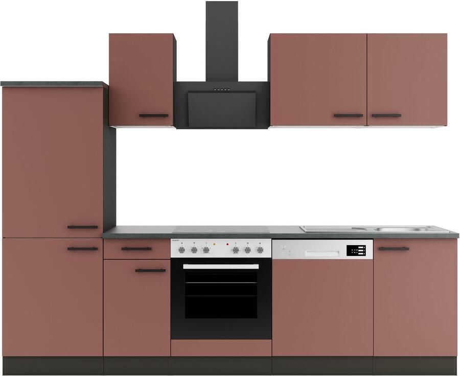 OPTIFIT Keukenblok Palma Breedte 270 cm optioneel met E-apparaten aan de zijkant omkeerbaar