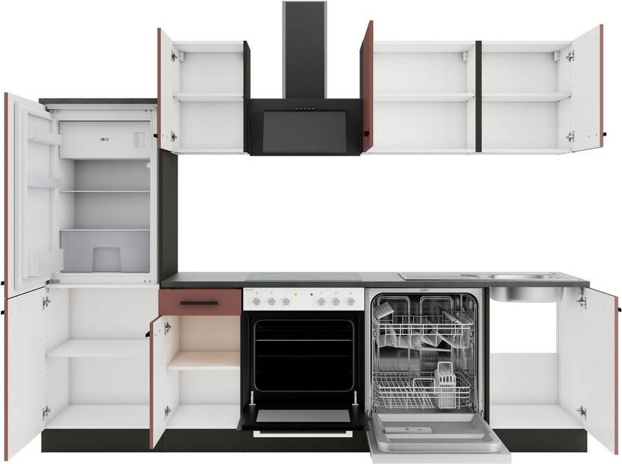 OPTIFIT Keukenblok Palma Breedte 270 cm optioneel met E-apparaten aan de zijkant omkeerbaar - Foto 2