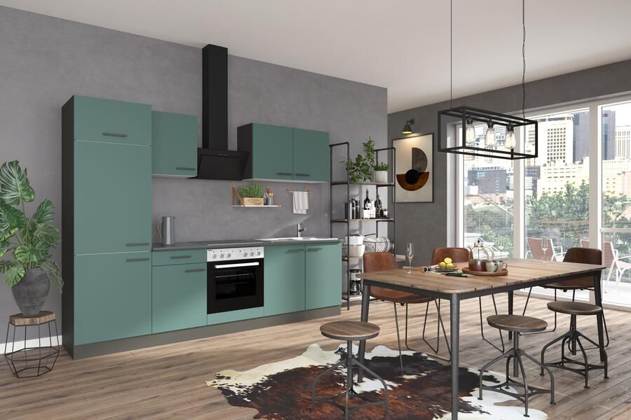 OPTIFIT Keukenblok Palma Breedte 270 cm optioneel met E-apparaten aan de zijkant omkeerbaar - Foto 4