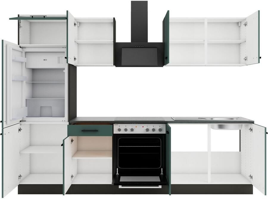 OPTIFIT Keukenblok Palma Breedte 270 cm optioneel met E-apparaten aan de zijkant omkeerbaar - Foto 3