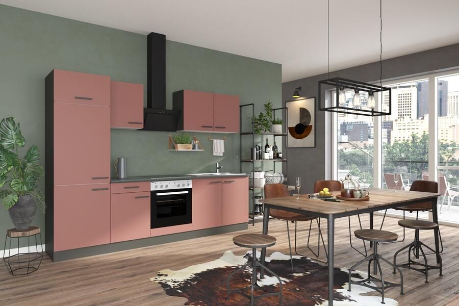 OPTIFIT Keukenblok Palma Breedte 270 cm optioneel met E-apparaten aan de zijkant omkeerbaar - Foto 4