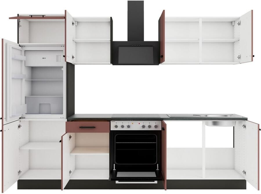 OPTIFIT Keukenblok Palma Breedte 270 cm optioneel met E-apparaten aan de zijkant omkeerbaar - Foto 3