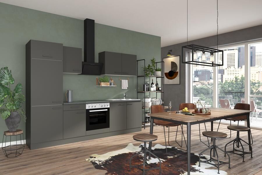 OPTIFIT Keukenblok Palma Breedte 270 cm optioneel met E-apparaten aan de zijkant omkeerbaar - Foto 4