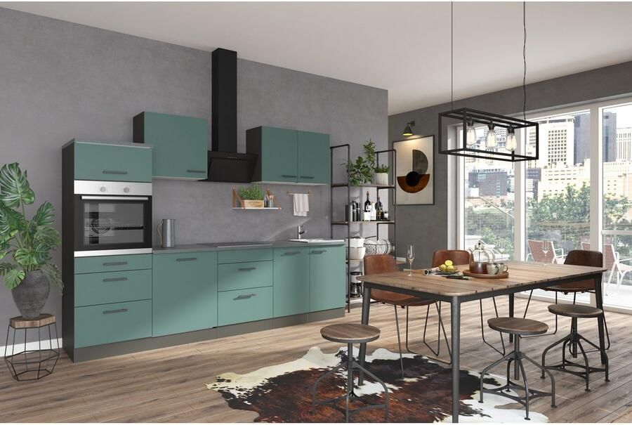 OPTIFIT Keukenblok Palma Breedte 270 cm optioneel met E-apparaten aan de zijkant omkeerbaar - Foto 3