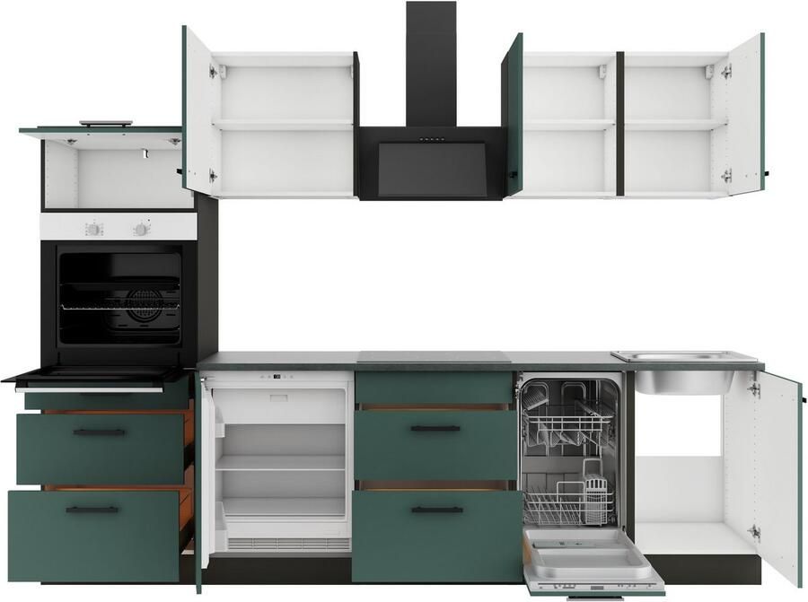 OPTIFIT Keukenblok Palma Breedte 270 cm optioneel met E-apparaten aan de zijkant omkeerbaar - Foto 2