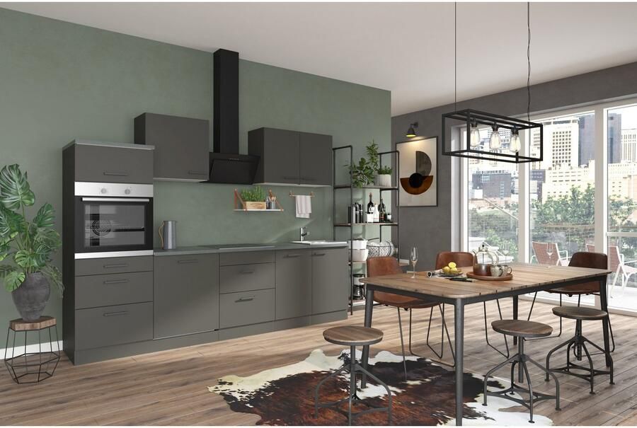 OPTIFIT Keukenblok Palma Breedte 270 cm optioneel met E-apparaten aan de zijkant omkeerbaar - Foto 3