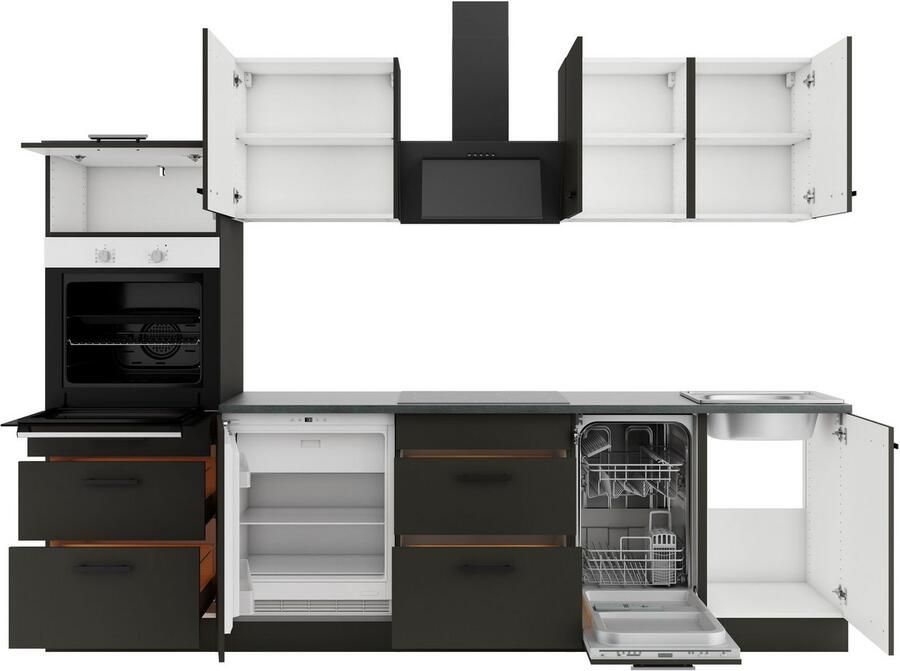 OPTIFIT Keukenblok Palma Breedte 270 cm optioneel met E-apparaten aan de zijkant omkeerbaar - Foto 2