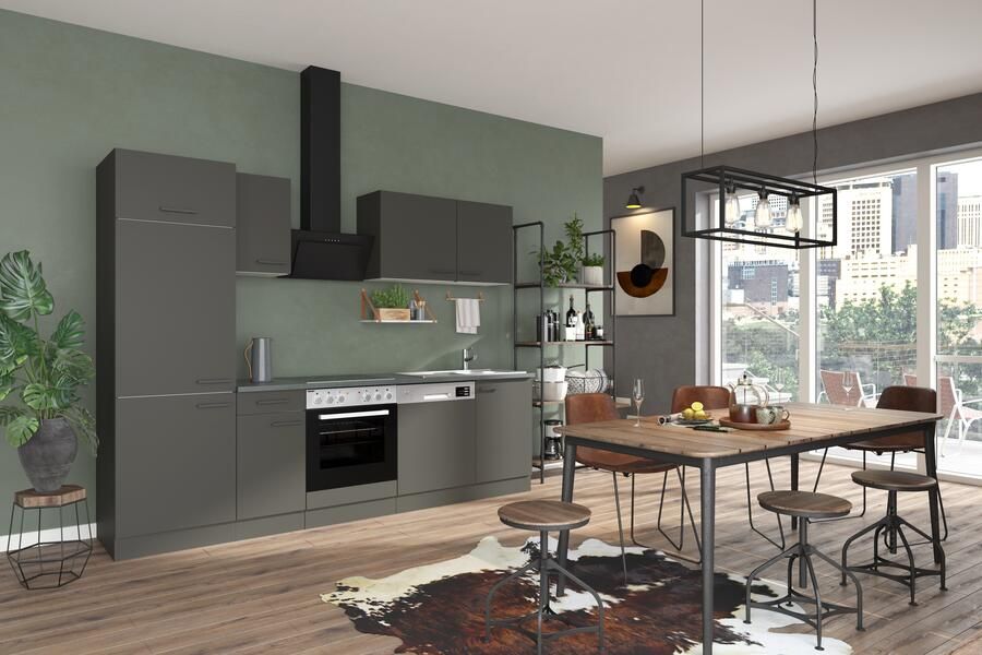 OPTIFIT Keukenblok Palma Breedte 270 cm optioneel met E-apparaten aan de zijkant omkeerbaar - Foto 4