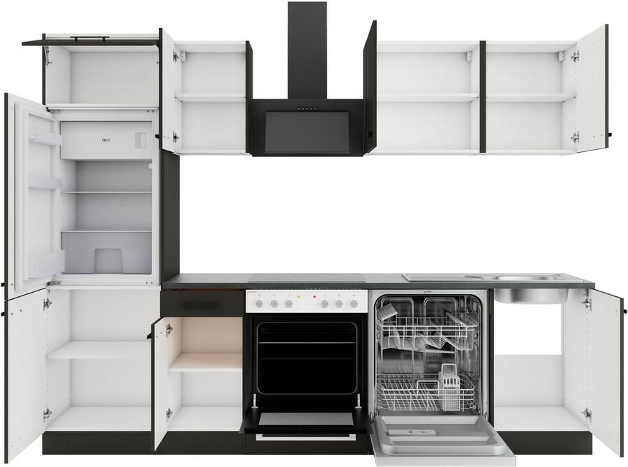 OPTIFIT Keukenblok Palma Breedte 270 cm optioneel met E-apparaten aan de zijkant omkeerbaar - Foto 3