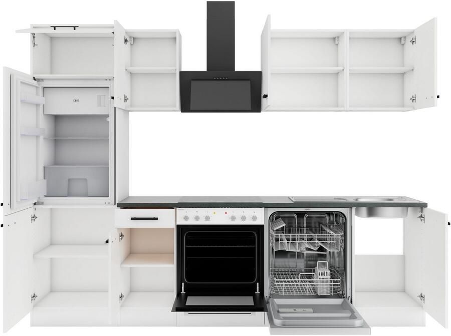 OPTIFIT Keukenblok Palma Breedte 270 cm optioneel met E-apparaten aan de zijkant omkeerbaar - Foto 2