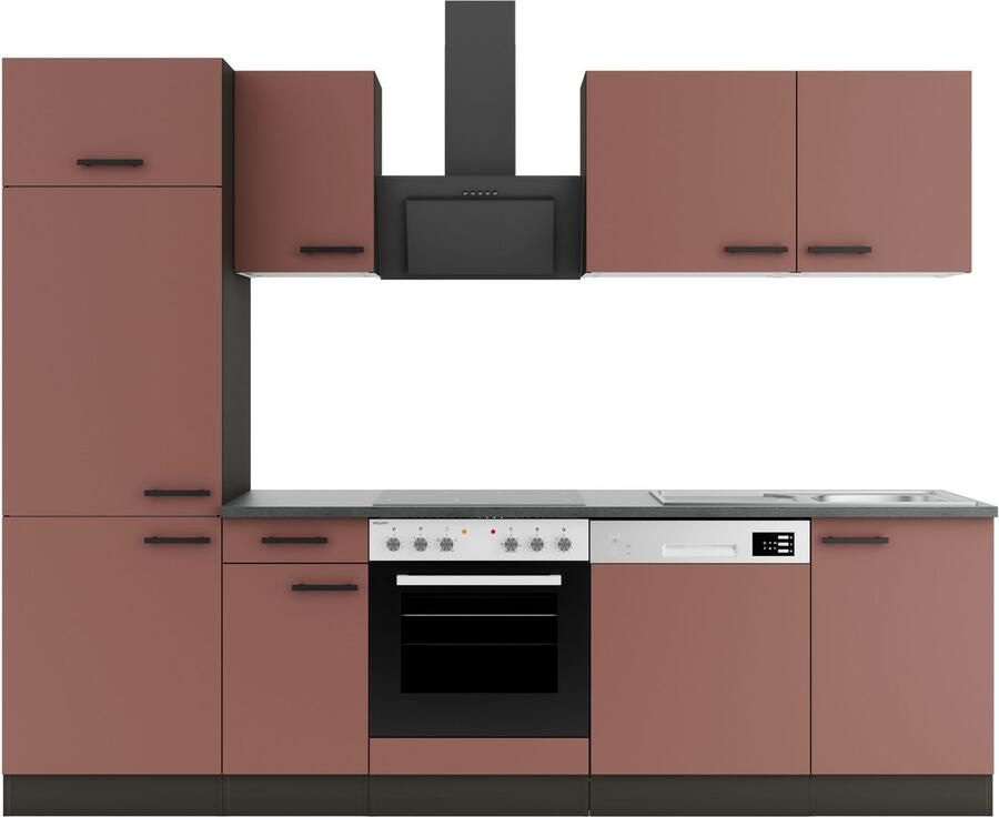 OPTIFIT Keukenblok Palma Breedte 270 cm optioneel met E-apparaten aan de zijkant omkeerbaar