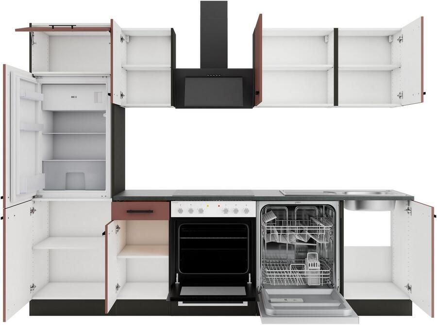 OPTIFIT Keukenblok Palma Breedte 270 cm optioneel met E-apparaten aan de zijkant omkeerbaar - Foto 3