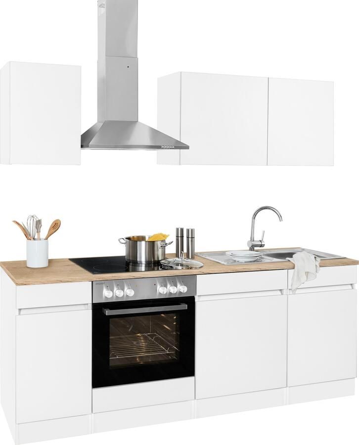 OPTIFIT Keukenblok Roth Breedte 210 cm optioneel met elektrische apparaten push-to-open functie - Foto 7