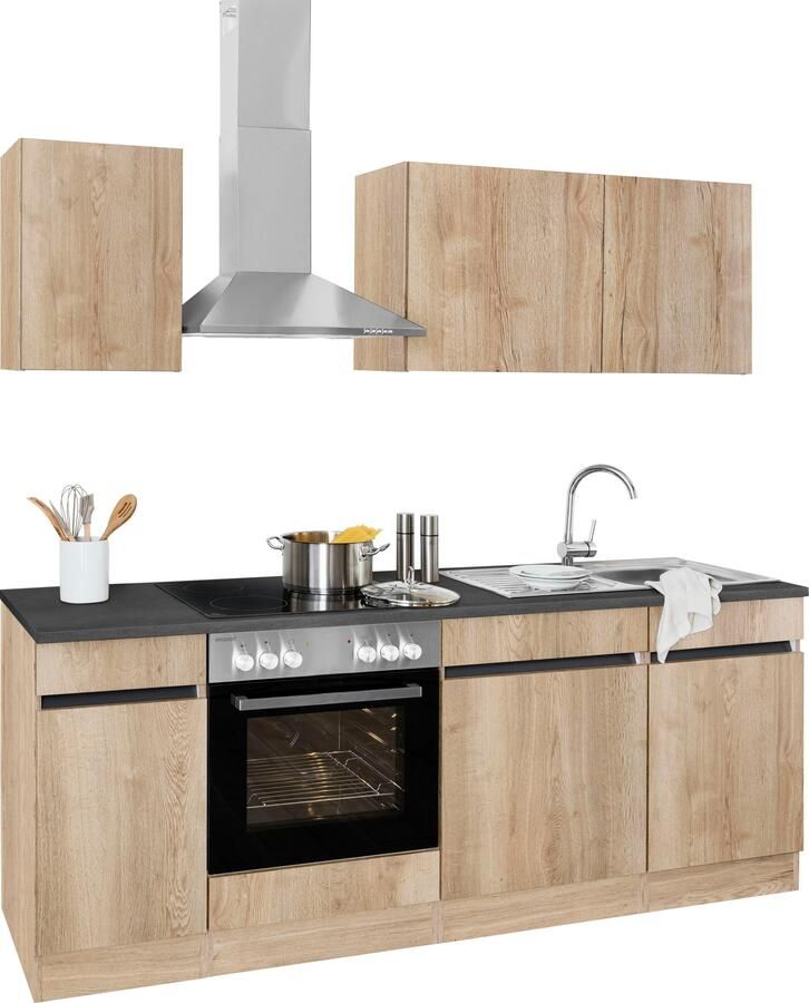 OPTIFIT Keukenblok Roth Breedte 210 cm optioneel met elektrische apparaten push-to-open functie - Foto 8