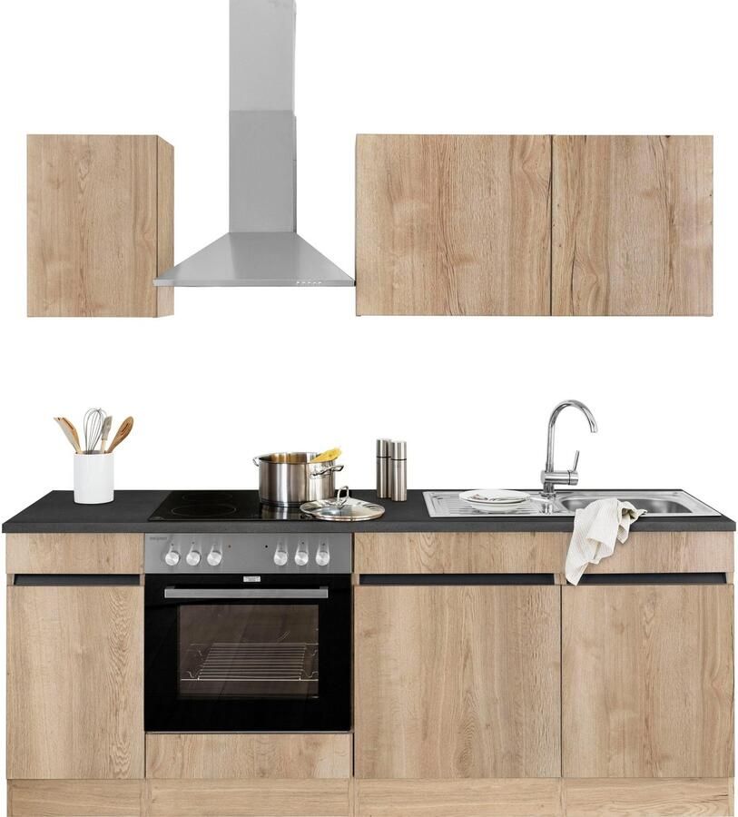 OPTIFIT Keukenblok Roth Breedte 210 cm optioneel met elektrische apparaten push-to-open functie - Foto 4