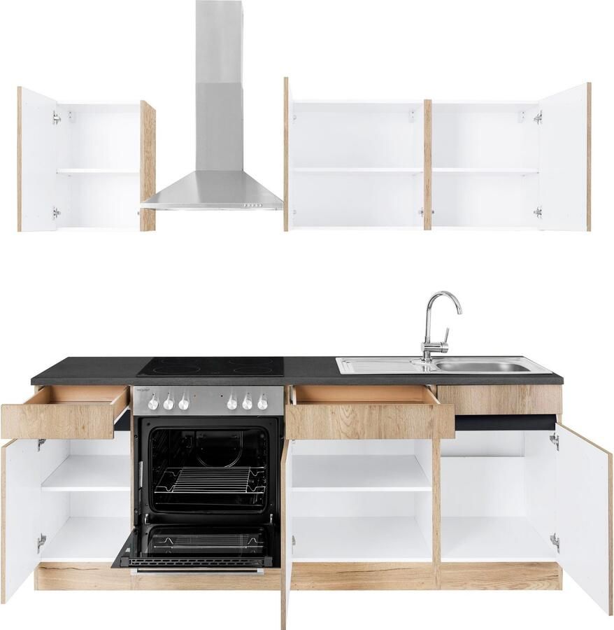 OPTIFIT Keukenblok Roth Breedte 210 cm optioneel met elektrische apparaten push-to-open functie - Foto 2