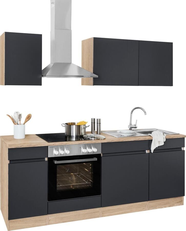 OPTIFIT Keukenblok Roth Breedte 210 cm optioneel met elektrische apparaten push-to-open functie - Foto 10